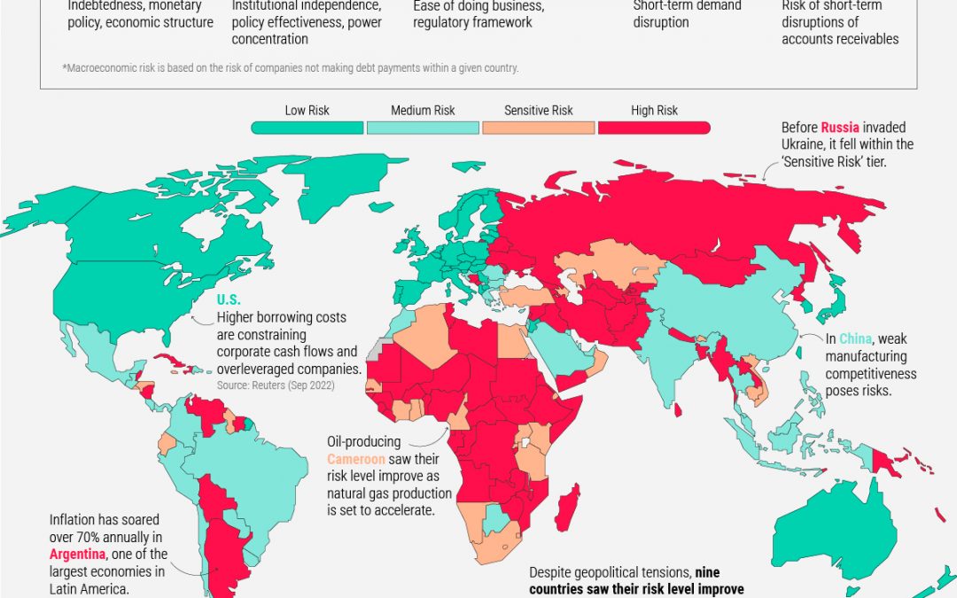 MARKETS IN A MINUTEMapped: Global Macroeconomic Risk, by Country in 2022