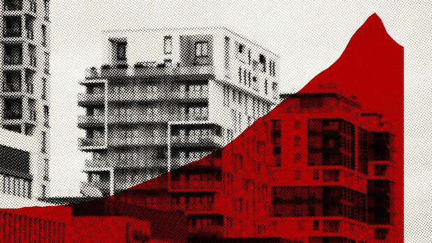 Drei Grafiken zeigen den rapiden Preisrutsch am Immobilienmarkt