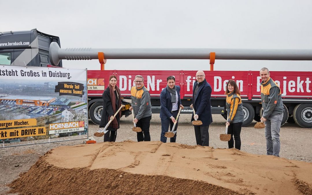 Fachmarktzentren: Baubeginn für Duisburgs neuen HORNBACH, einen der modernsten Baumärkte Europas