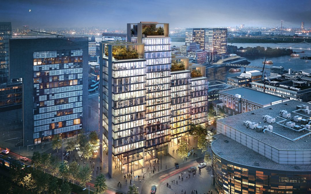 Büro: MOMENI Gruppe beginnt mit dem Hochbau der UNIQ TOWERS im Düsseldorfer Medienhafen