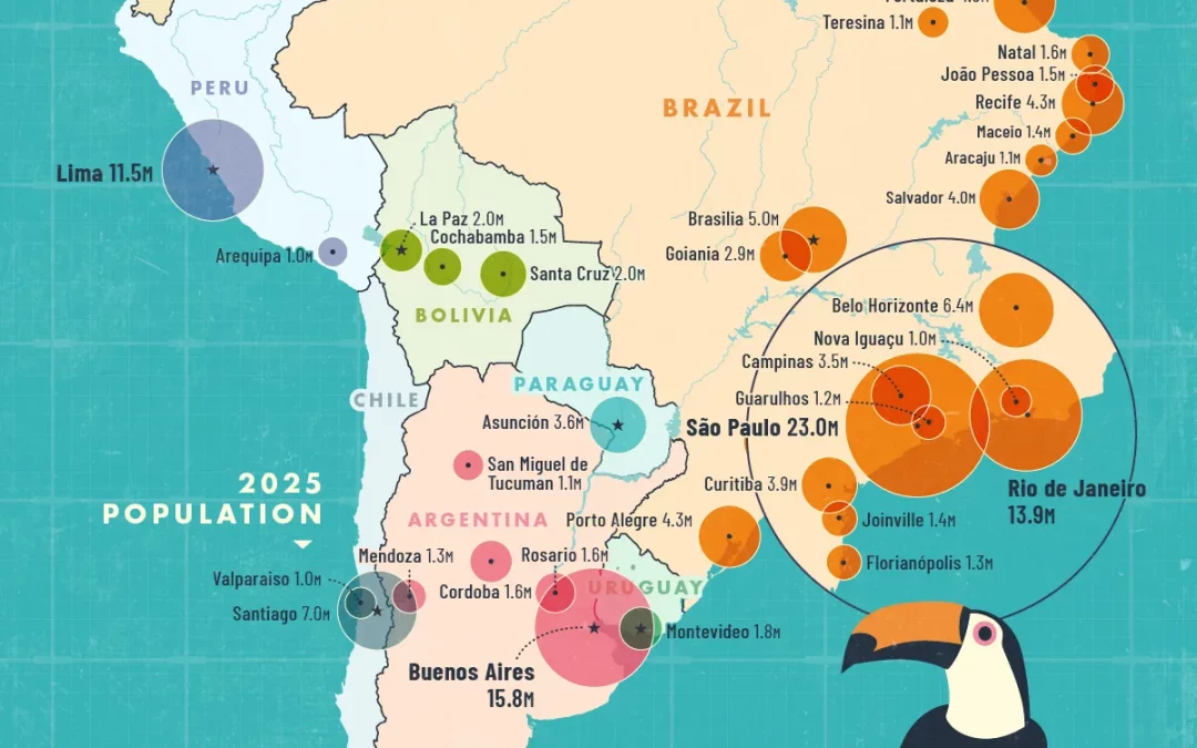 Mapped: South America’s Biggest Cities in 2025