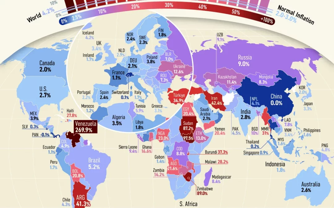 Mapped: Global Inflation by Country in 2025