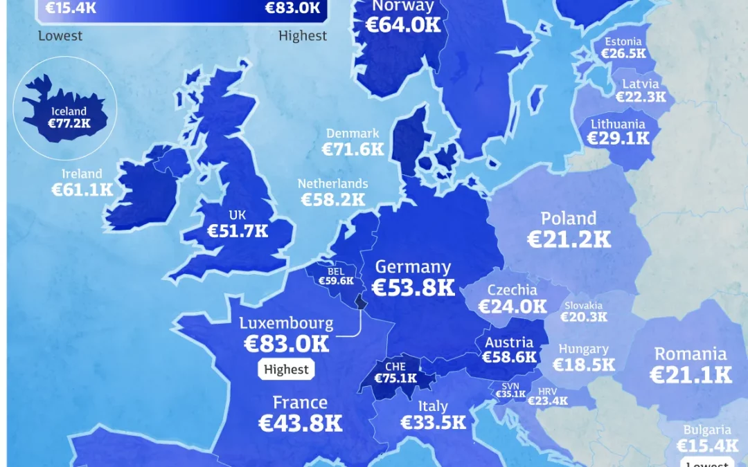 Mapped: Which European Countries Pay the Highest Salaries