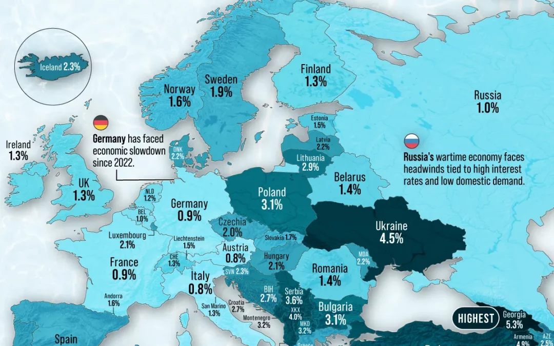 Mapped: Europe’s GDP Growth Forecasts for 2026