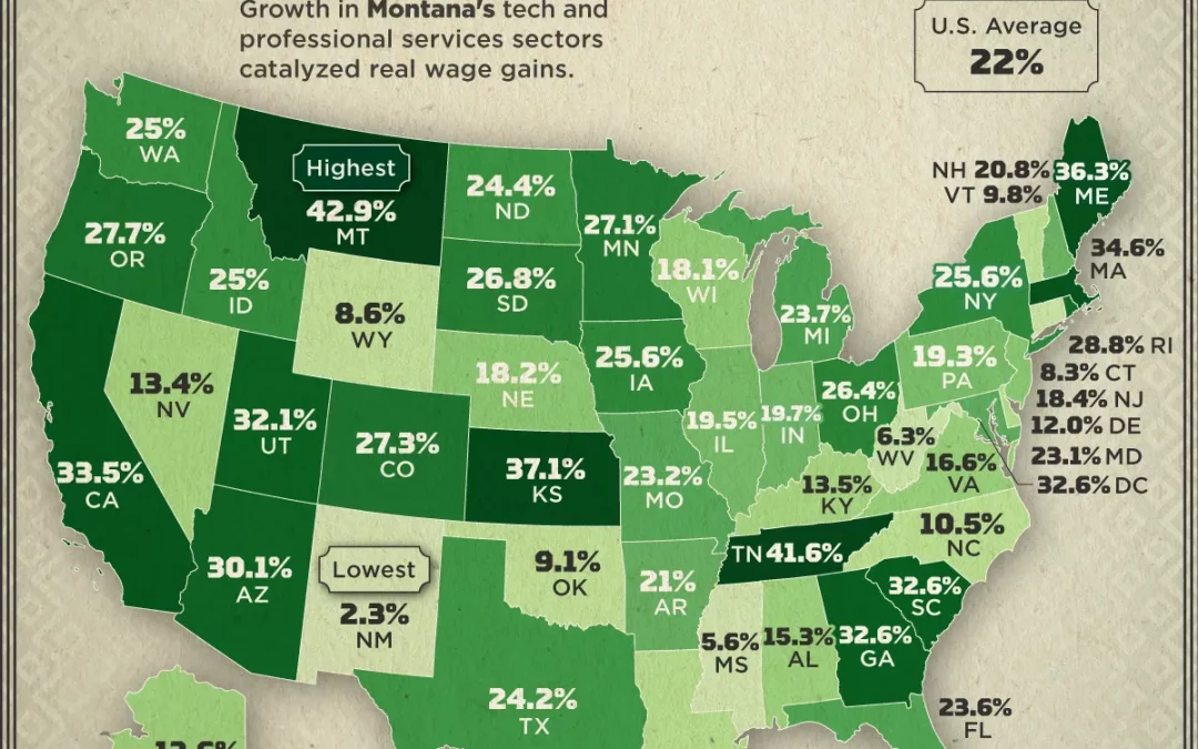 Mapped: Income Growth in Every U.S. State Since 2010