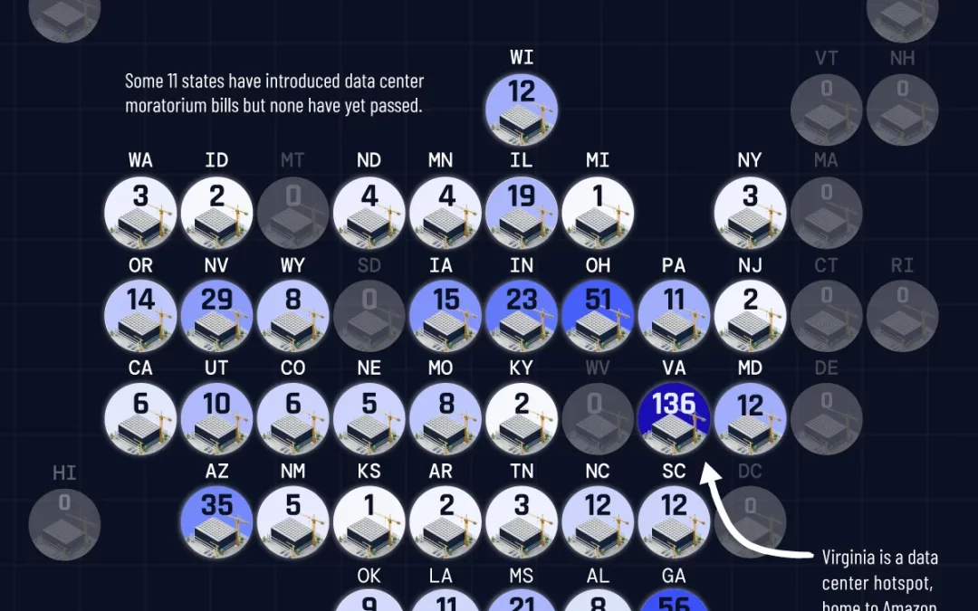 Mapped: America’s Data Center Construction Boom