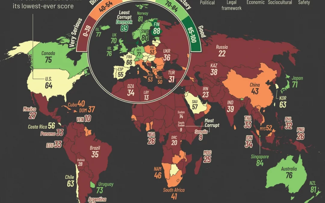 Mapped: The World’s Most and Least Corrupt Countries