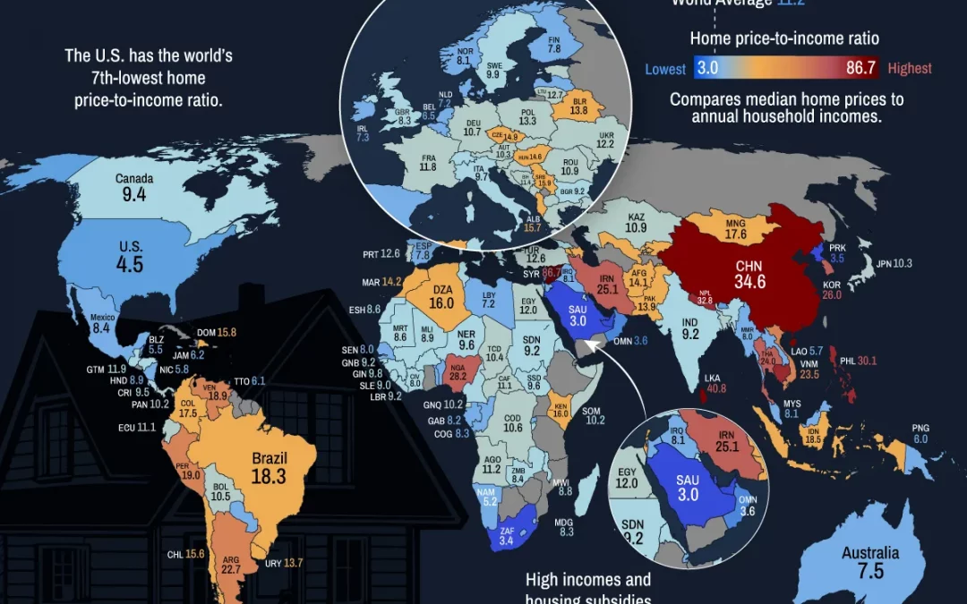 Mapped: Home Prices vs. Incomes Around the World
