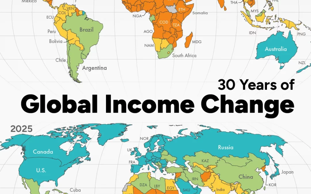 Mapped: How the World’s Income Map Changed in 30 Years