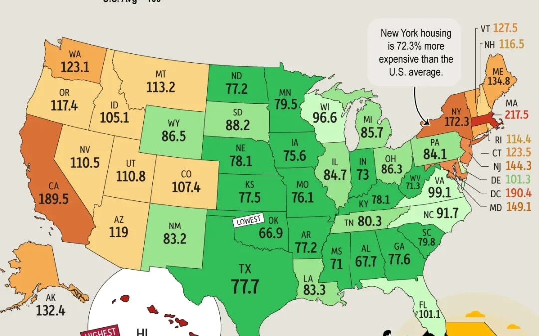Ranked: Housing Costs in Every U.S. State in 2026