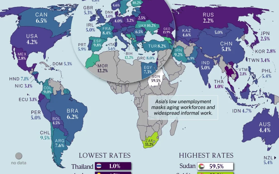 Mapped: Unemployment Rates Around the World in 2026
